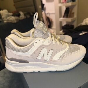 New Balance Neutral Beige & White 997 Style Sneakers
